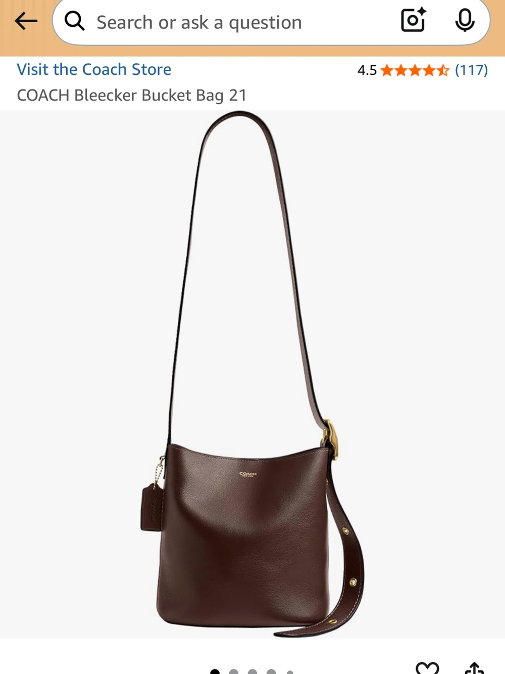 Coach Bleeker Bucket 21 Maple. New